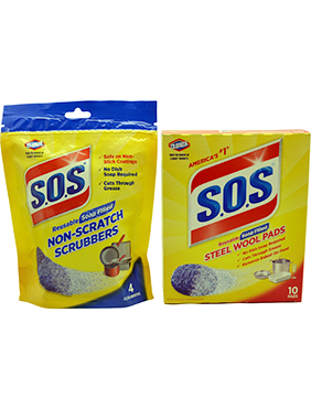 SOS non-scratch scrubbers and steel wool pads