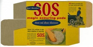 New! Sturdier! S.O.S Magic Scouring Pads box
